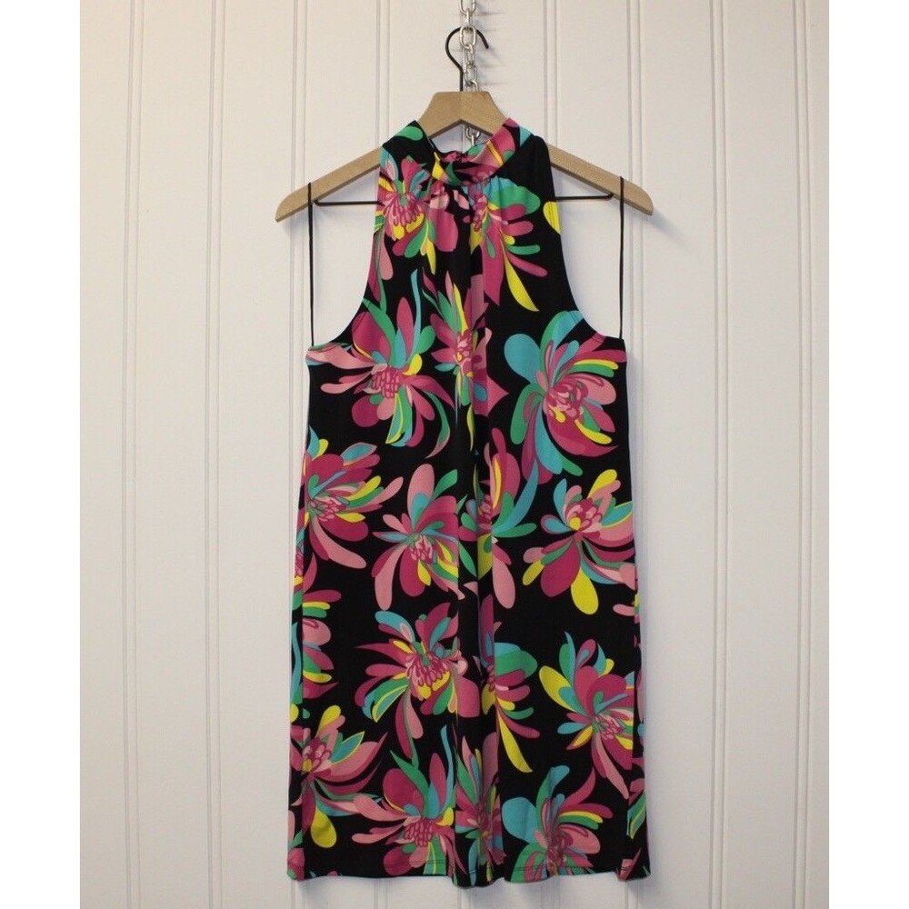 Trina Turk womens Short‎ Halter Mini Dress Hana Hou Floral Jersey $168 Size M